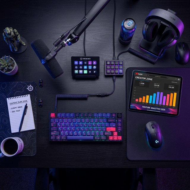 Gaming YouTube Channel Strategy Desk Setup