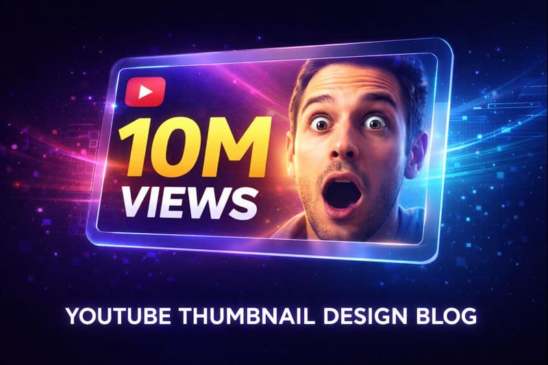 YouTube thumbnail design psychology visualization showing high-CTR thumbnail with emotional face expression