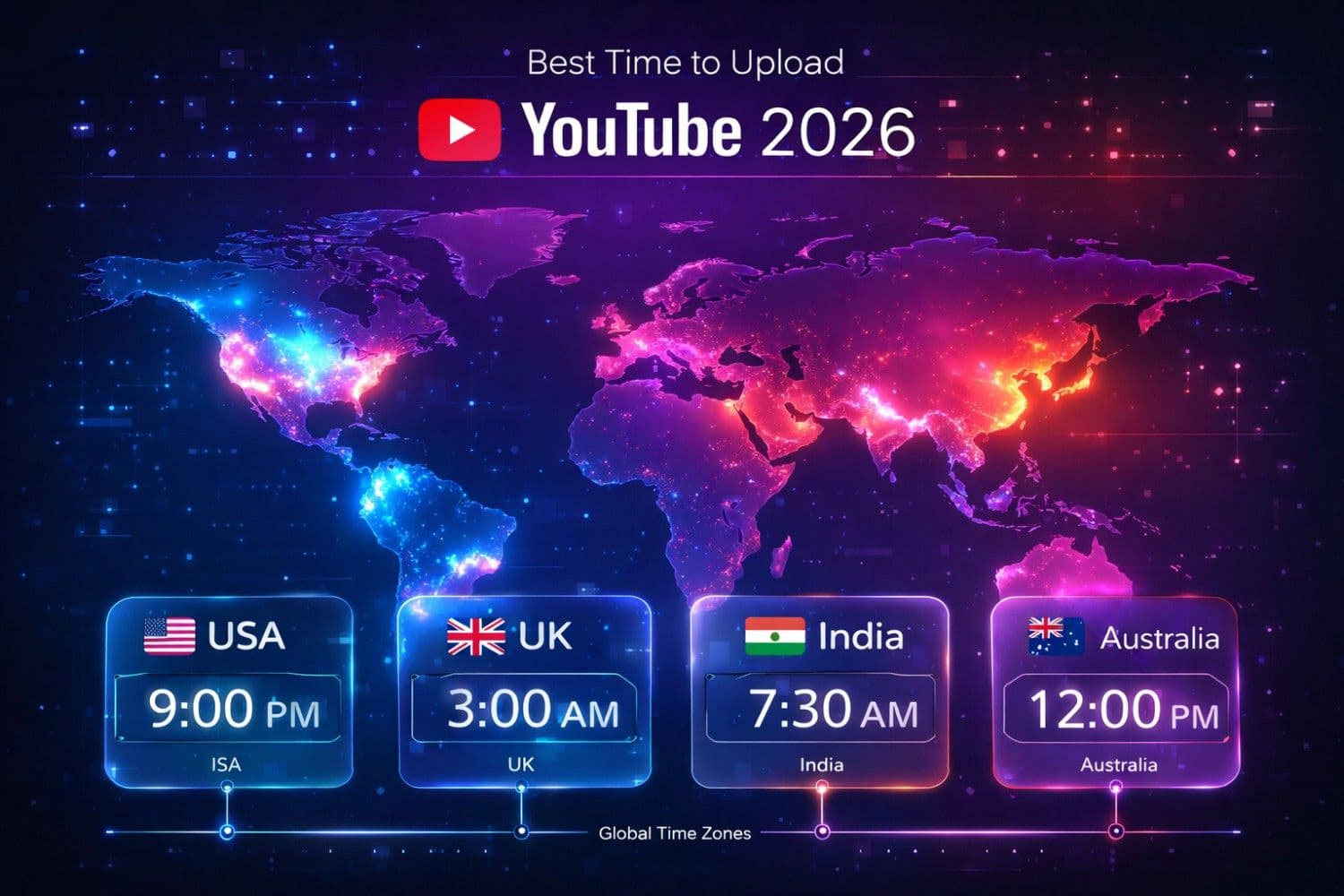 Best Time to Upload YouTube 2026 - Global Data Visualization